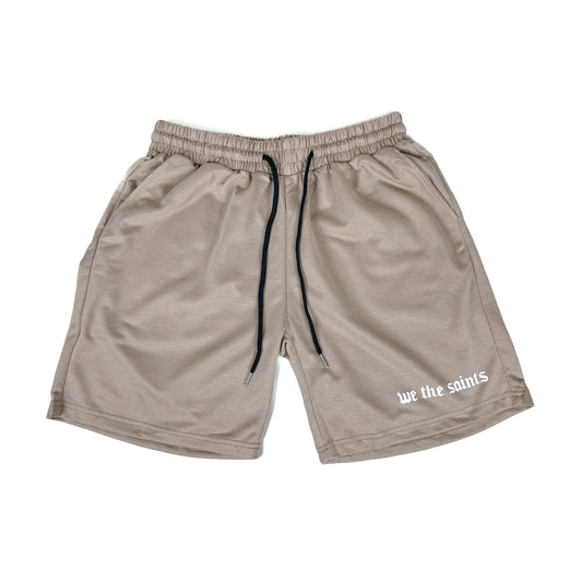 We the Saints Light Brown Active Shorts